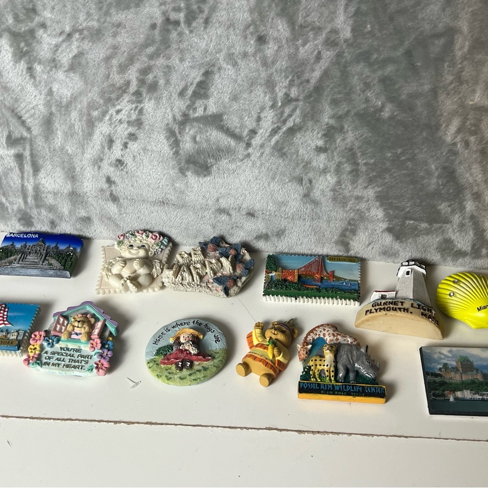 Lot of 12 Souvenir Travel Refrigerator Magnets Italy European World 3D Vintage
